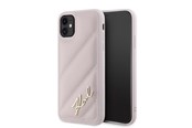 Mobile - Covers & Cases - Karl Lagerfeld Diagonal Quilted Script case for iPhone 11 / Xr - pink - 3666339252403