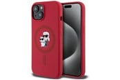 Mobile - Covers & Cases - Karl Lagerfeld Silicone Karl&Choupette Heads Ring MagSafe iPhone 15 Case - Red - 3666339254186