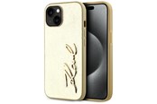 Mobile - Covers & Cases - Karl Lagerfeld Wrinkled Metal Signature iPhone 15 Case - Gold - 3666339255442