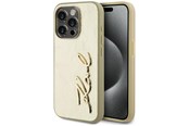 Mobile - Covers & Cases - Karl Lagerfeld Wrinkled Metal Signature iPhone 15 Pro Case - Gold - 3666339255466