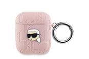 Andra mobiltillbehör - Karl Lagerfeld Monogram Karl Head case for AirPods 1 / 2 - pink - 3666339283759