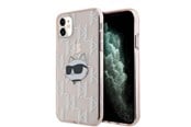 Mobile - Covers & Cases - Karl Lagerfeld IML Choupette Head & Monogram case for iPhone 11 / Xr - pink - 3666339286040