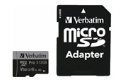 Flashram & USB Flash Drives - Verbatim Pro U3 microSD/SD - 100MB/s - 512GB - 47046