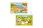 Pusselspel - Goki Wooden Jigsaw Puzzle - Farm and Zoo - 24 pcs. Trä - 57302