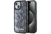 Mobile - Covers & Cases - Karl Lagerfeld Liquide Glitter Monogram Gradient iPhone 15 Case - Black - 3666339256142
