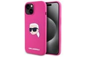 Mobile - Covers & Cases - Karl Lagerfeld KLHMP15SSKHPPLF iPhone 15 6.1" fuchsia/fuschia hardcase Silicone Karl Head Print MagSafe - 3666339256982