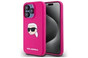 Mobile - Covers & Cases - Karl Lagerfeld KLHMP15LSKHPPPLF iPhone 15 Pro 6.1" fuchsia/fuschia hardcase Silicone Karl Head Print MagSafe - 3666339257002