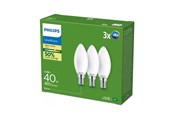 Glödlampor - Philips LED-glödlampa Ultra Efficient B35 2,3W/827 (40W) Frosted 3-pack E14 - 929003800831