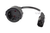Strömkabel (intern) - Lanberg - power cable - IEC 60320 C14 to power CEE 7/7 - 20 cm - CA-C14E-10CC-0018-BK