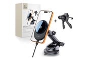 Mobile - Adapters & Chargers - Tech-Protect V21 MagSafe Car Mount with Inductive Charger 25W QI2.2 for Cockpit / Windshield / Air Vent - Black - 5906302392902
