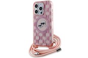 Mobile - Covers & Cases - Karl Lagerfeld IML Crossbody Monogram Karl & Choupette Head MagSafe case for iPhone 15 Pro - pink - 3666339286583
