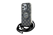 Mobile - Covers & Cases - Karl Lagerfeld IML Crossbody Monogram Karl & Choupette Head MagSafe Case for iPhone 15 Pro Max - Black - 3666339286453