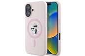 Mobile - Covers & Cases - Karl Lagerfeld Silicone Karl&Choupette Heads Ring MagSafe Case for iPhone 16 Plus - Pink - 3666339318772