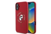 Mobile - Covers & Cases - Karl Lagerfeld Silicone Karl&Choupette Heads Ring MagSafe Case for iPhone 16 Plus - Red - 3666339318697