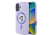 Mobile - Covers & Cases - Karl Lagerfeld Silicone Karl&Choupette Heads Ring MagSafe Case for iPhone 16 Plus - Purple - 3666339318734