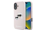 Mobile - Covers & Cases - Karl Lagerfeld Silicone Nauble Heads Print MagSafe Case for iPhone 16 Plus - Pink - 3666339319571