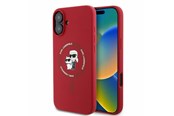 Mobile - Covers & Cases - Karl Lagerfeld Silicone Karl&Choupette Heads Ring MagSafe iPhone 16 Case - Red - 3666339318680