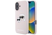 Mobile - Covers & Cases - Karl Lagerfeld Silicone Nauble Heads Print MagSafe Case for iPhone 16 - Pink - 3666339319564