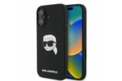 Mobile - Covers & Cases - Karl Lagerfeld Silicone Karl Head Print MagSafe iPhone 16 Case - Black - 3666339319649