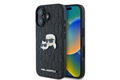 Mobile - Covers & Cases - Karl Lagerfeld Monogram Karl & Choupette Head Pin iPhone 16 Case - Black - 3666339329365