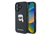 Mobile - Covers & Cases - Karl Lagerfeld Monogram Karl Head Pin iPhone 16 Case - Black - 3666339329549
