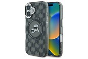Mobile - Covers & Cases - Karl Lagerfeld IML Monogram Karl & Choupette Head MagSafe iPhone 16 Case - Black - 3666339318369
