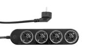 Smarta Hem - Shelly Power Strip Gen4 Black - WiFi- och Zigbee-smart grenuttag - Shelly_PS4_Gen4_s