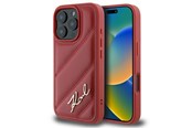 Mobile - Covers & Cases - Karl Lagerfeld Quilted Signature iPhone 16 Pro Case - Red - 3666339317782