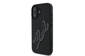 Mobile - Covers & Cases - Karl Lagerfeld 3D Rubber Signature iPhone 16 Case - Black - 3666339319922