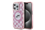 Mobile - Covers & Cases - Karl Lagerfeld IML Monogram Karl & Choupette Head MagSafe iPhone 15 Pro Case - Pink - 3666339285043
