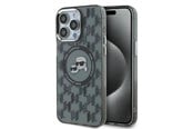 Mobile - Covers & Cases - Karl Lagerfeld IML Monogram Karl & Choupette Head MagSafe Case for iPhone 15 Pro Max - Black - 3666339284916