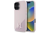 Mobile - Covers & Cases - Karl Lagerfeld Silicone Shadow Metal Initial MagSafe iPhone 16 Case - Pink - 3666339317966