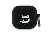 Andra mobiltillbehör - Karl Lagerfeld Silicone Choupette Head 3D Case for AirPods 4 - Black - 3666339398026
