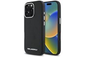 Mobile - Covers & Cases - Karl Lagerfeld Saffiano Full Wrapped Elongated Metal Logo MagSafe Case for iPhone 16 Pro Max - Black - 3666339359478