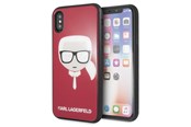 Mobile - Covers & Cases - Karl Lagerfeld Iconic Glitter Karl`s Head iPhone X / Xs Case - Red - 3700740444818