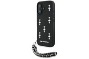 Mobile - Covers & Cases - Karl Lagerfeld Saffiano Crystals w/Chain iPhone 16 Case - Black - 3666339357726