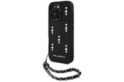 Mobile - Covers & Cases - Karl Lagerfeld Saffiano Crystals w/Chain iPhone 16 Pro Case - Black - 3666339357740