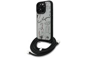 Mobile - Covers & Cases - Karl Lagerfeld Crossbody Grained Pattern & Logo Case for iPhone 16 Pro - Gray - 3666339468187