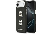 Mobile - Covers & Cases - Karl Lagerfeld FW Grained Karl & Choupette Heads Pins & Logo iPhone Air Case - Black - 3666339494667