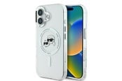 Mobile - Covers & Cases - Karl Lagerfeld IML Metal Karl&Choupette Head MagSafe Case for iPhone 16 Plus - White - 3666339318130