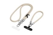 Andra mobiltillbehör - Tech-Protect C10S Crossbody Phone Lanyard (114 cm) + Wrist Lanyard (31 cm) - Beige-Titanium - 5906302324361