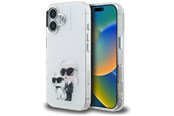 Mobile - Covers & Cases - Karl Lagerfeld IML Aquarelle Karl & Choupette & Logo iPhone 16 Case - White - 3666339464929