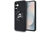 Mobile - Covers & Cases - Karl Lagerfeld Silicone Karl & Choupette Heads MagSafe Case for Samsung Galaxy S25 FE - Black - 3666339572174