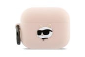 Andra mobiltillbehör - Karl Lagerfeld Silicone Chaupette Head 3D Case for AirPods Pro 3 - Pink - 3666339574888