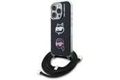Mobile - Covers & Cases - Karl Lagerfeld IML Crossbody Karl&Choupette Head Case for iPhone 16 Pro - Black - 3666339461881