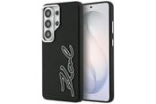 Mobile - Covers & Cases - Karl Lagerfeld Grained Signature Metal Resin Logo Case for Samsung Galaxy S26 Ultra - Black - 3666339612399