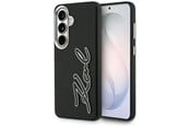 Mobile - Covers & Cases - Karl Lagerfeld Grained Signature Metal Resin Logo Case for Samsung Galaxy S26 - Black - 3666339612375