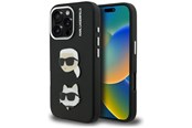 Mobile - Covers & Cases - Karl Lagerfeld FW Grained Karl & Choupette Heads Pins Case for iPhone 16 Pro Max - Black - 3666339455231