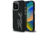 Mobile - Covers & Cases - Karl Lagerfeld FW Grained Signature Logo iPhone 16 Pro Case - Black - 3666339457563