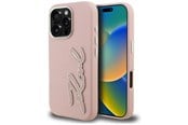 Mobile - Covers & Cases - Karl Lagerfeld FW Grained Signature Logo iPhone 16 Pro Max Case - Pink - 3666339457754